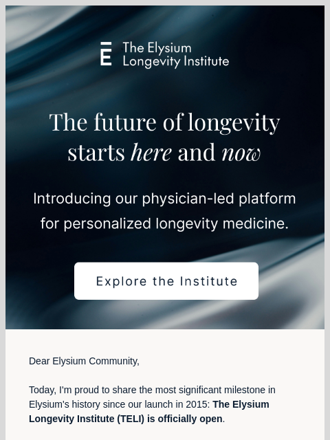 elysiumhealthrx newsletter: LAUNCH DAY: Elysium’s biggest milestone since 2015