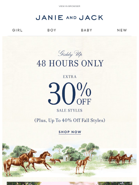 janieandjack newsletter: Extra 30% off sale ends tomorrow…