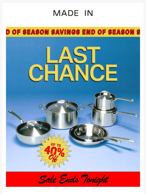 madeincookware newsletter: Final Hours to Save