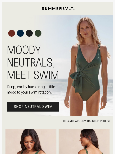 summersalt newsletter: Moody Neutrals 🖤💙🤎