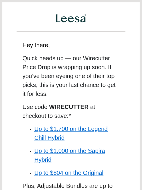 leesasleep newsletter: Hey, up to $1,700 in savings is still up for grabs