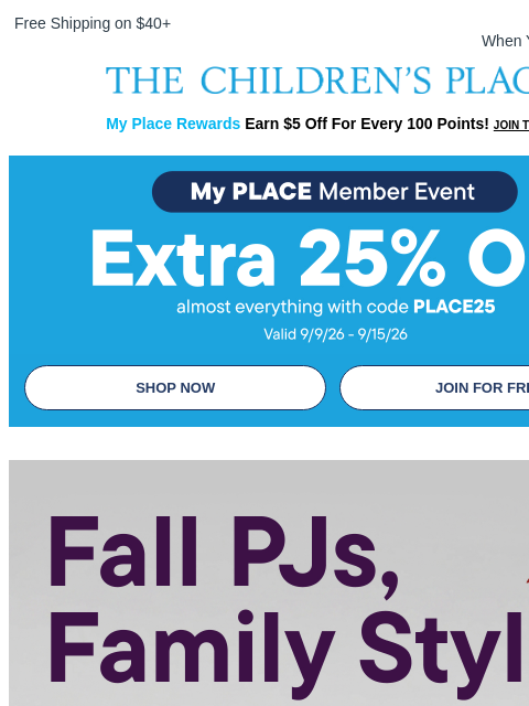 childrensplace newsletter: Thankful for These PJs!