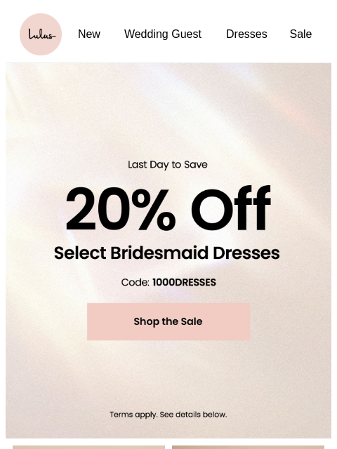 lulus newsletter: 20% OFF 4000+ Dresses 👗 Ends Tonight!