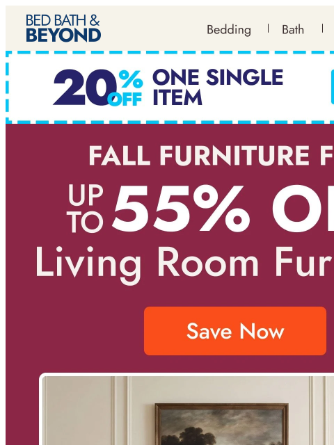 bedbathandbeyond newsletter: Make yourself at home for fall 🛋️