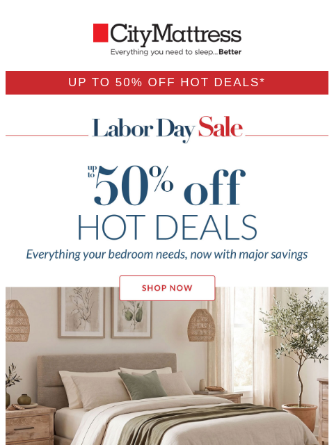 citymattress newsletter: Labor Day Hot Deals going fast!