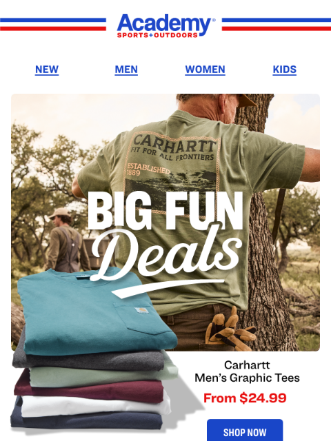 academy newsletter: Men's Carhartt Graphic Tees, from $24.99