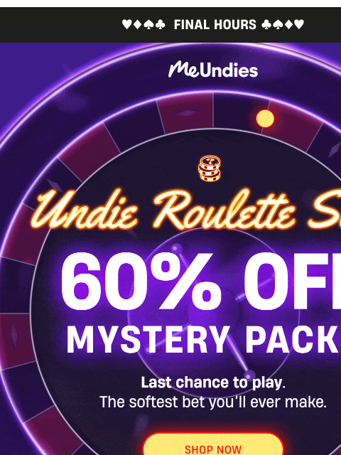 meundies newsletter: Final Hours: 60% Off Mystery Packs