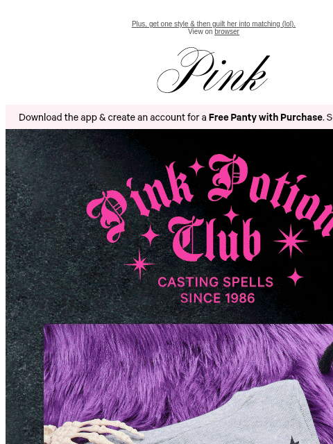 vspink newsletter: Spooky Staples Are Already Shoppable