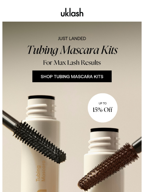 uklash newsletter: JUST LANDED: Tubing mascara sets with 15% off!