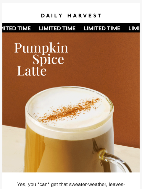 daily-harvest newsletter: PSL = Pretty Simple Latte