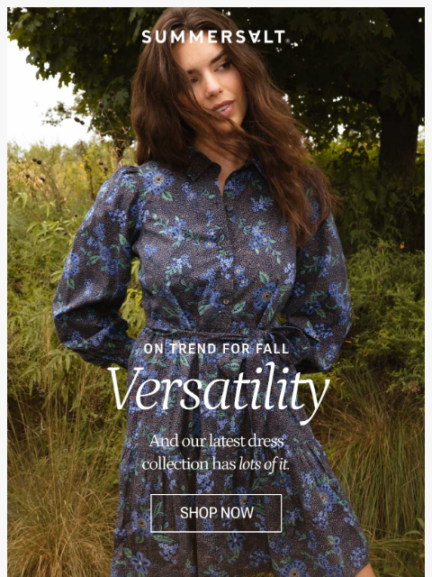 summersalt newsletter: The Fall Dress Edit is here (!)