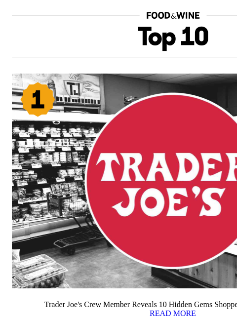 foodandwine newsletter: 10 Trader Joe's Hidden Gems Shoppers Always Overlo...