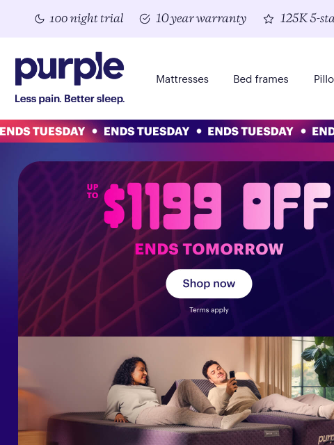 purple newsletter: Up to $1199 off