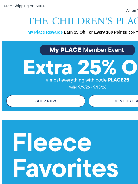 childrensplace newsletter: Fun, Cute & Cozy Fleece Picks $12 & Under