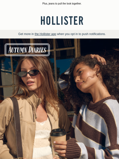 hollisterco newsletter: Autumn outfits start with sweaters.