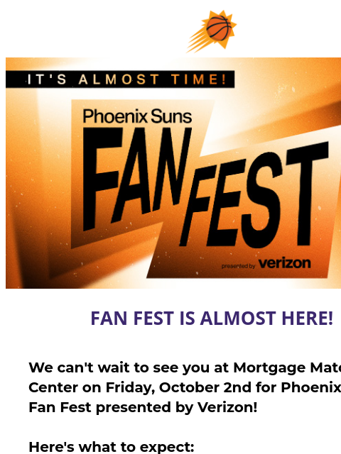 suns newsletter: Get Ready for Phoenix Suns Fan Fest!