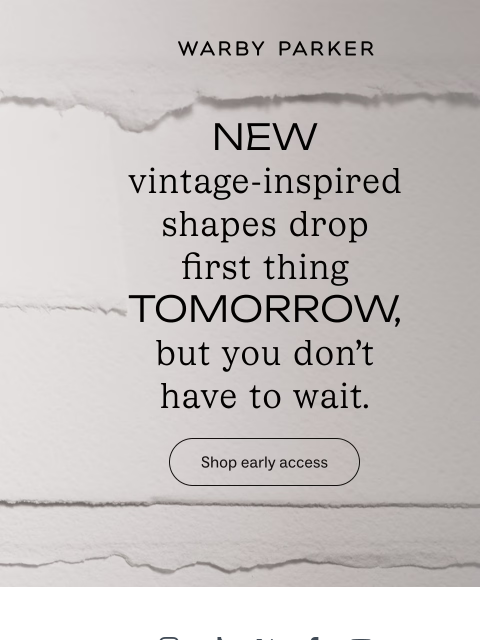 warbyparker newsletter: Coming very, very soon