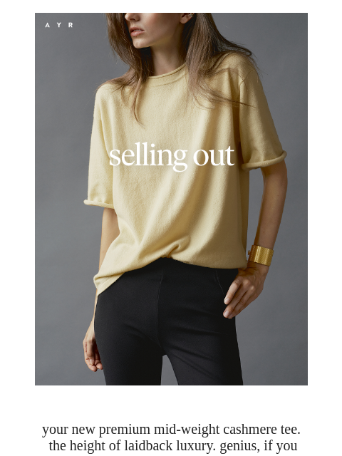 ayr newsletter: the coolest cashmere tee