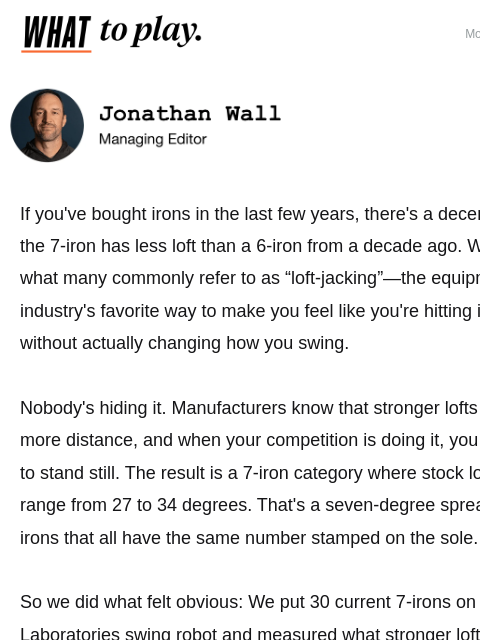 golfdigest newsletter: Your 7-iron isn't really a 7-Iron