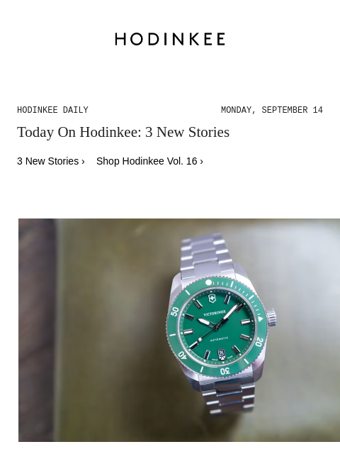 hodinkee newsletter: Hodinkee Daily | 09/14/2026
