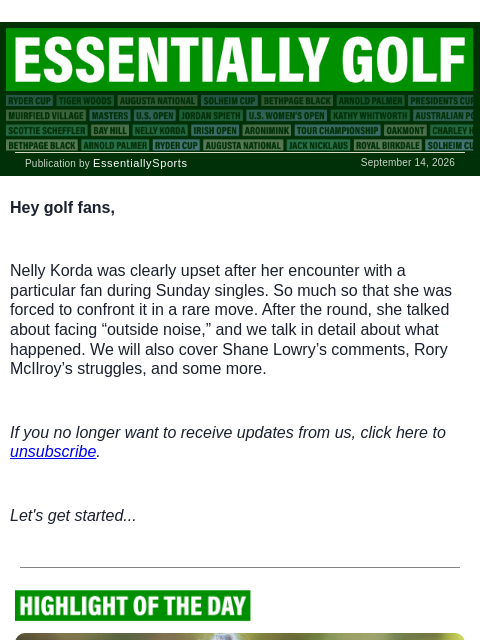 newsbreakexpress newsletter: Nelly’s Distraction, Rory’s Defeat, & More