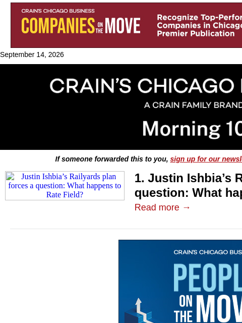 crainalerts newsletter: What becomes of Rate Field without the White Sox?