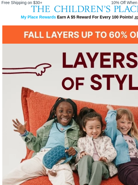 childrensplace newsletter: Bring on the Layers... Fall is Here! 