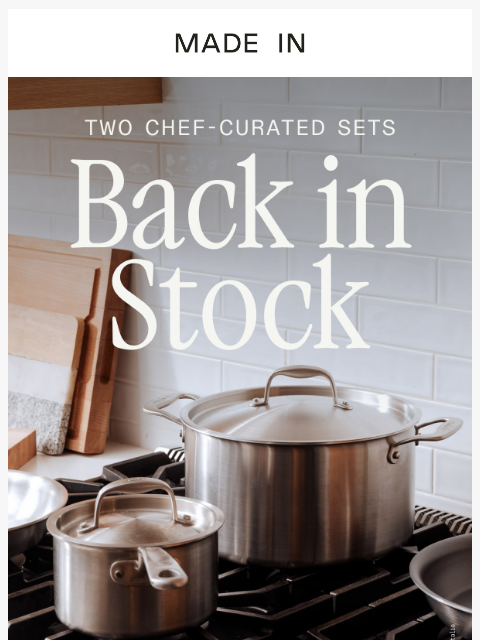 madeincookware newsletter: Stainless Clad Is Back in Stock