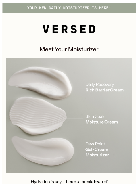 versedskin newsletter: The Right Moisturizer For Your Skin