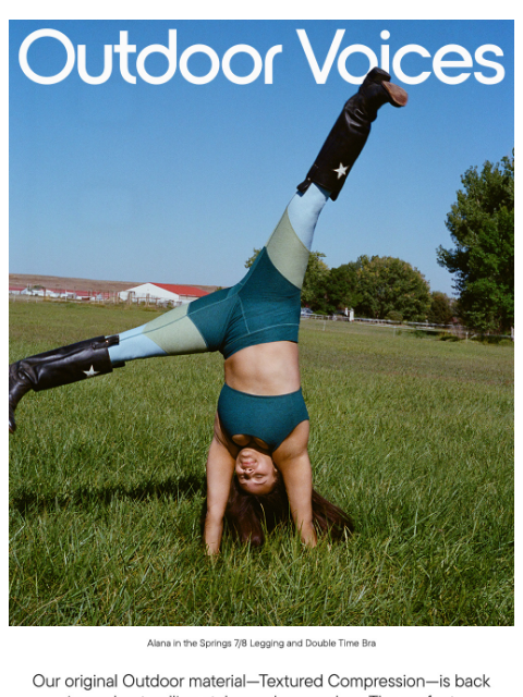 outdoorvoices newsletter: Touching grass