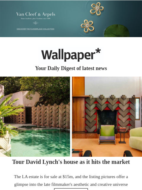 futureplc newsletter: Tour David Lynch's house as it hits the market