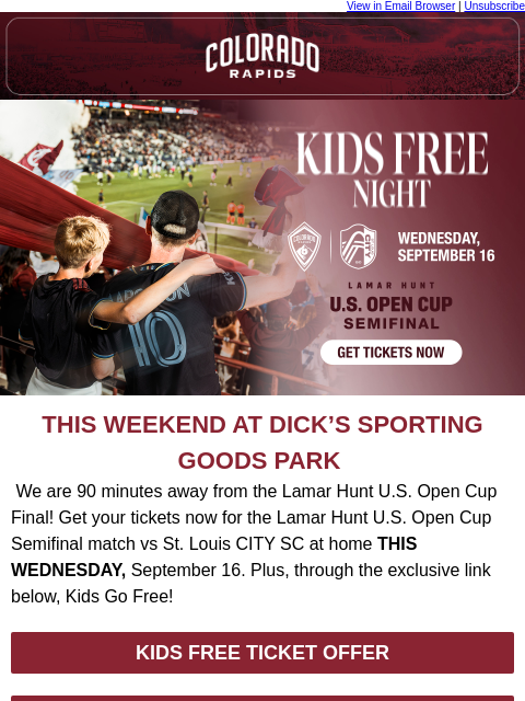 thecoloradorapids newsletter: This Week at DICK’S Sporting Goods Park
