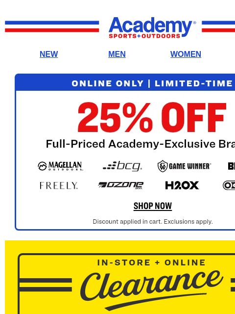 academy newsletter: Big Academy Brands: 25% OFF
