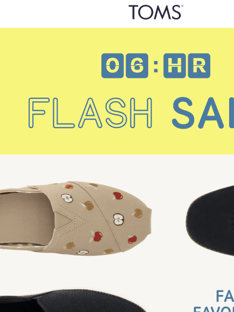 toms newsletter: 🔥 Last Call: Flash Sale Ends in 6 Hours