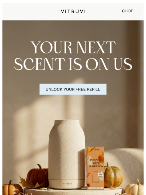 vitruvi newsletter: Fall is in the AIR (+ FREE Scent Inside!)