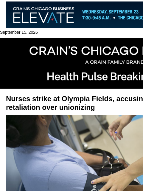 crainalerts newsletter: Another nurses strike at Prime hospital