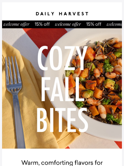 daily-harvest newsletter: Cozy season is on the menu
