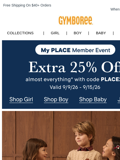 gymboree newsletter: Pumpkin Picking Outfits + Members Get Extra 25% Of...