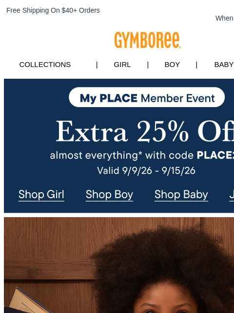 gymboree newsletter: Super-Soft Autumn Styles + Final Hours for Extra 2...