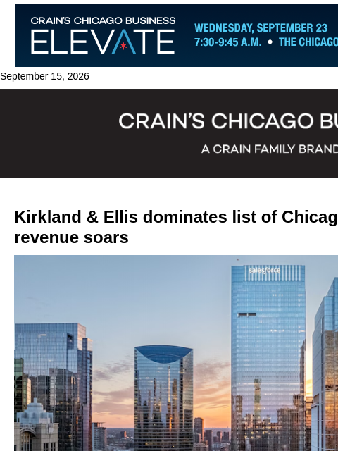 crainalerts newsletter: Chicago's largest law firms