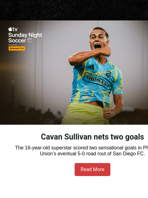 mlssoccer newsletter: Cavan Sullivan's brilliant brace