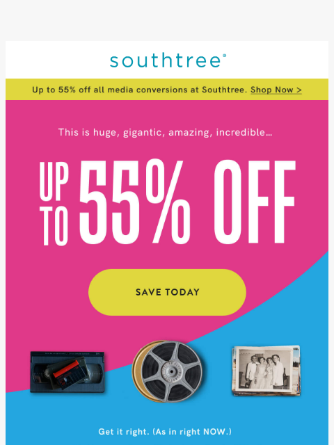 To take up to 55% off! Limited time offer to save BIG when digitizing your tapes, film reels, pictures and audio. It's time to clean out your closet! ͏ ͏ ͏ ͏ ͏ ͏ ͏ ͏ ͏ ͏ ͏ ͏ ͏ ͏ ͏ ͏ ͏ ͏ ͏ ͏ ͏ ͏ ͏ ͏