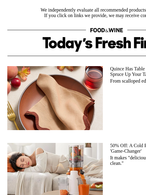foodandwine newsletter: 50% Off: A Juicer That's a 'Game-Changer' for Heal...