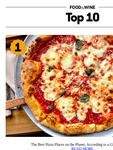 foodandwine newsletter: The Best Pizza Places on the Planet