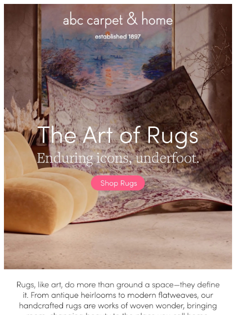 abchome newsletter: The Art of Rugs