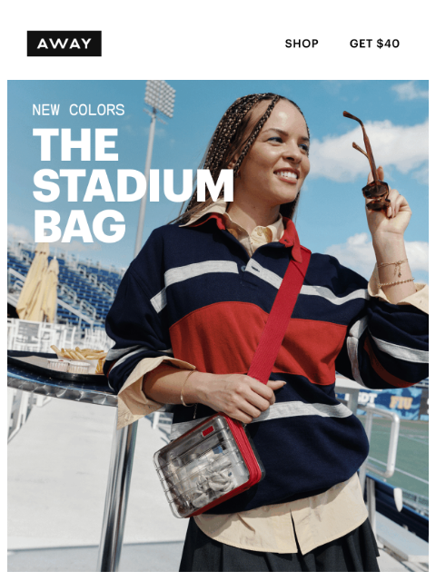 awaytravel newsletter: The Stadium Bag in NEW COLORS