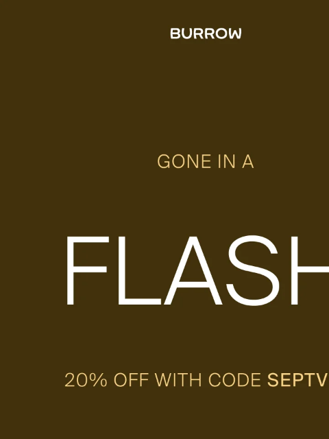 burrow newsletter: 20% off is going, going, going…