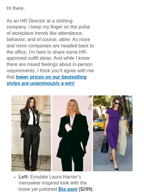 mmlafleur newsletter: Your Fall (Wardrobe) Benefits Package