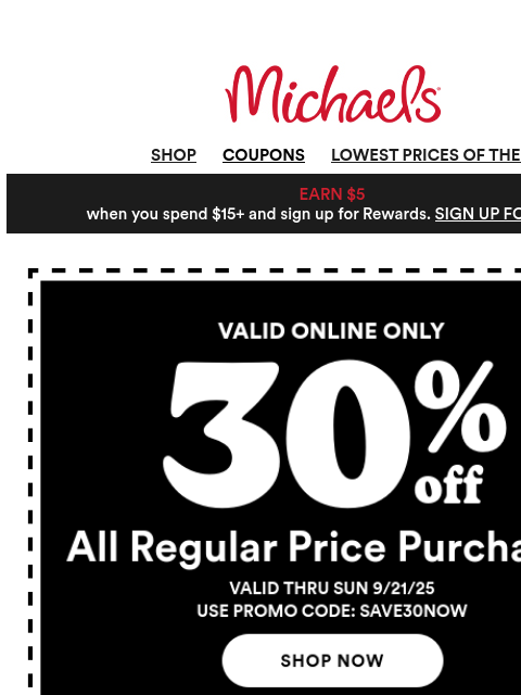 michaels newsletter: 100 DAYS UNTIL CHRISTMAS! Get ahead and explore tr...