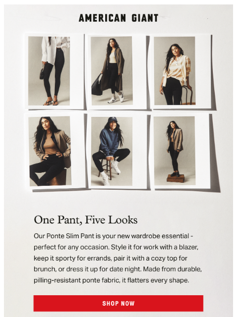 american-giant newsletter: One Pant, Five Looks